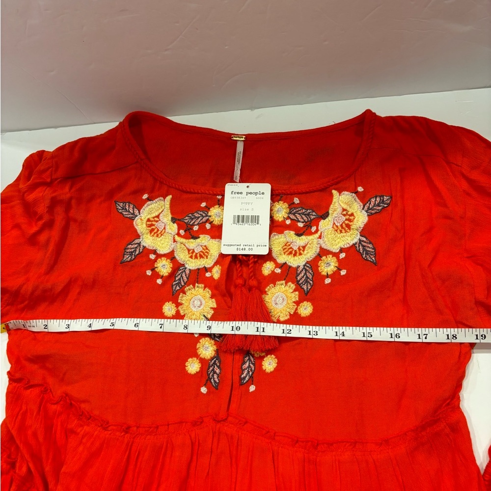 Free People Spelled On You Embroidered Floral Lightweight Loose Fit Mini Dress - Picture 5 of 10
